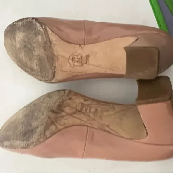 Tory Burch Blush Oak Raleigh Pump runway gold logo dress shoes rare heels - Picture 3 of 11